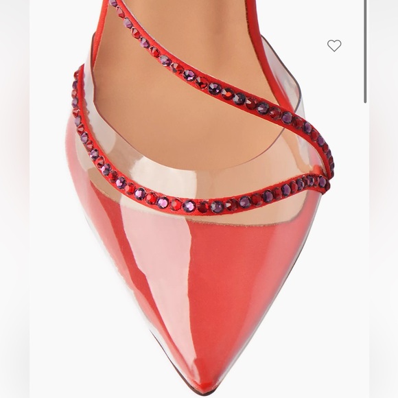 Brand new Andrea Wazen red crystal embellished stilettos - Picture 5 of 8